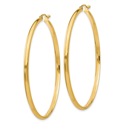 14K Yellow Gold Polished Hoop Earring