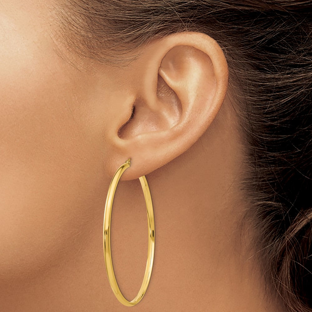 14K Yellow Gold Polished Hoop Earring