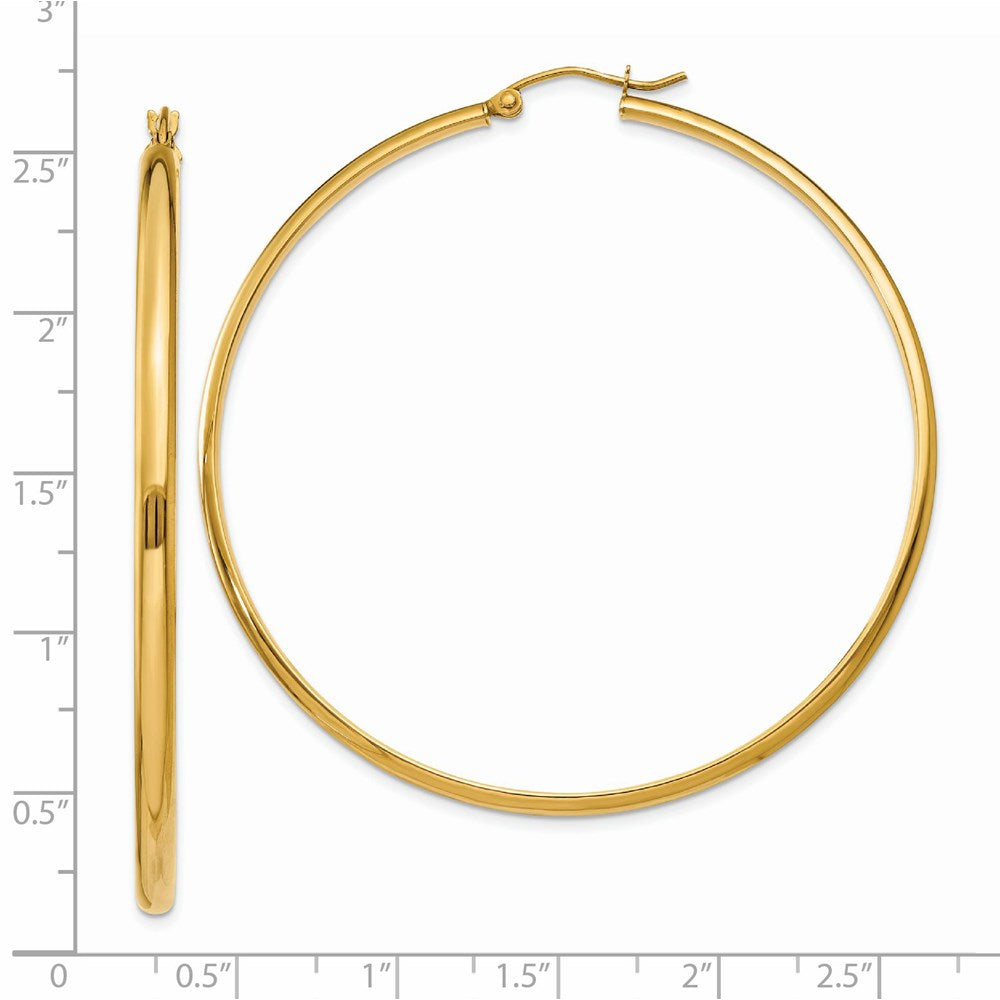 14K Yellow Gold Polished Hoop Earring