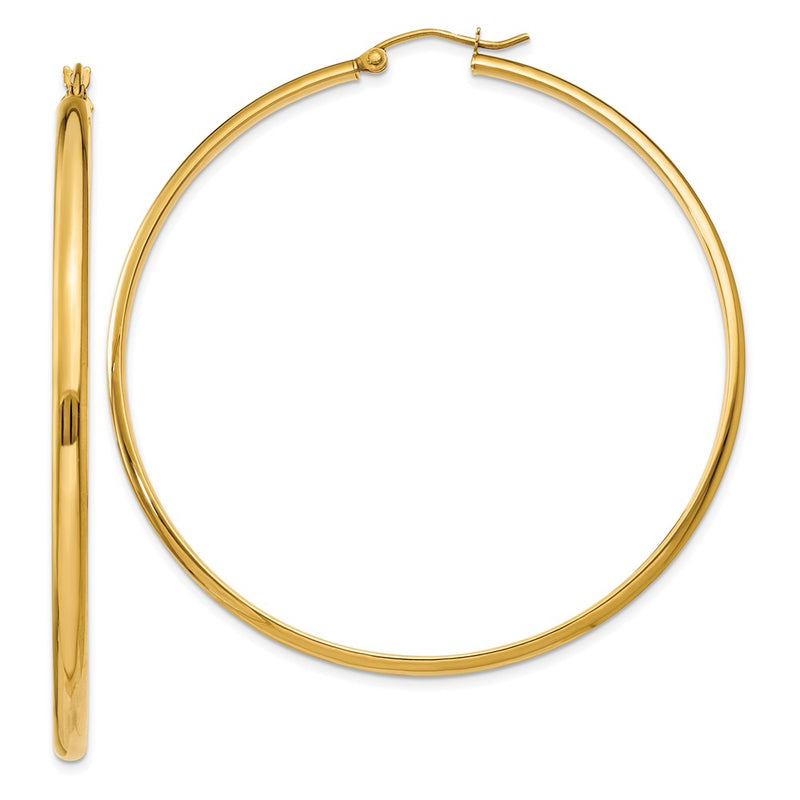 14K Yellow Gold Polished Hoop Earring