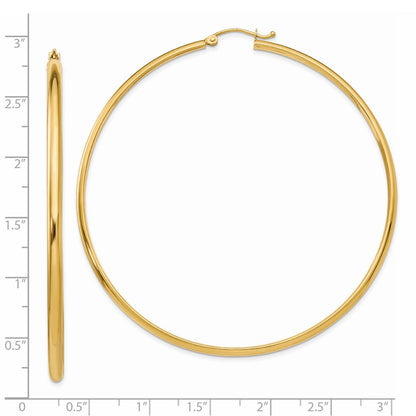 14K Yellow Gold Polished Hoop Earring