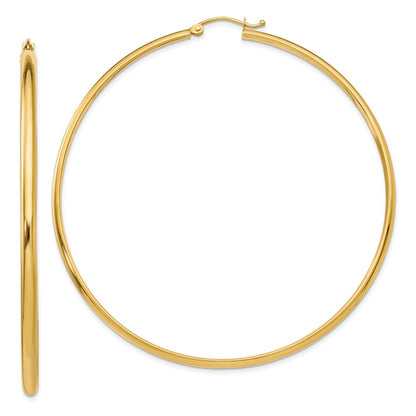14K Yellow Gold Polished Hoop Earring