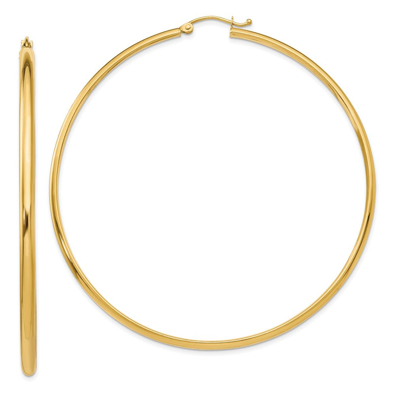 14K Yellow Gold Polished Hoop Earring