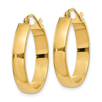 14K Yellow Gold Polished Hoop Earring