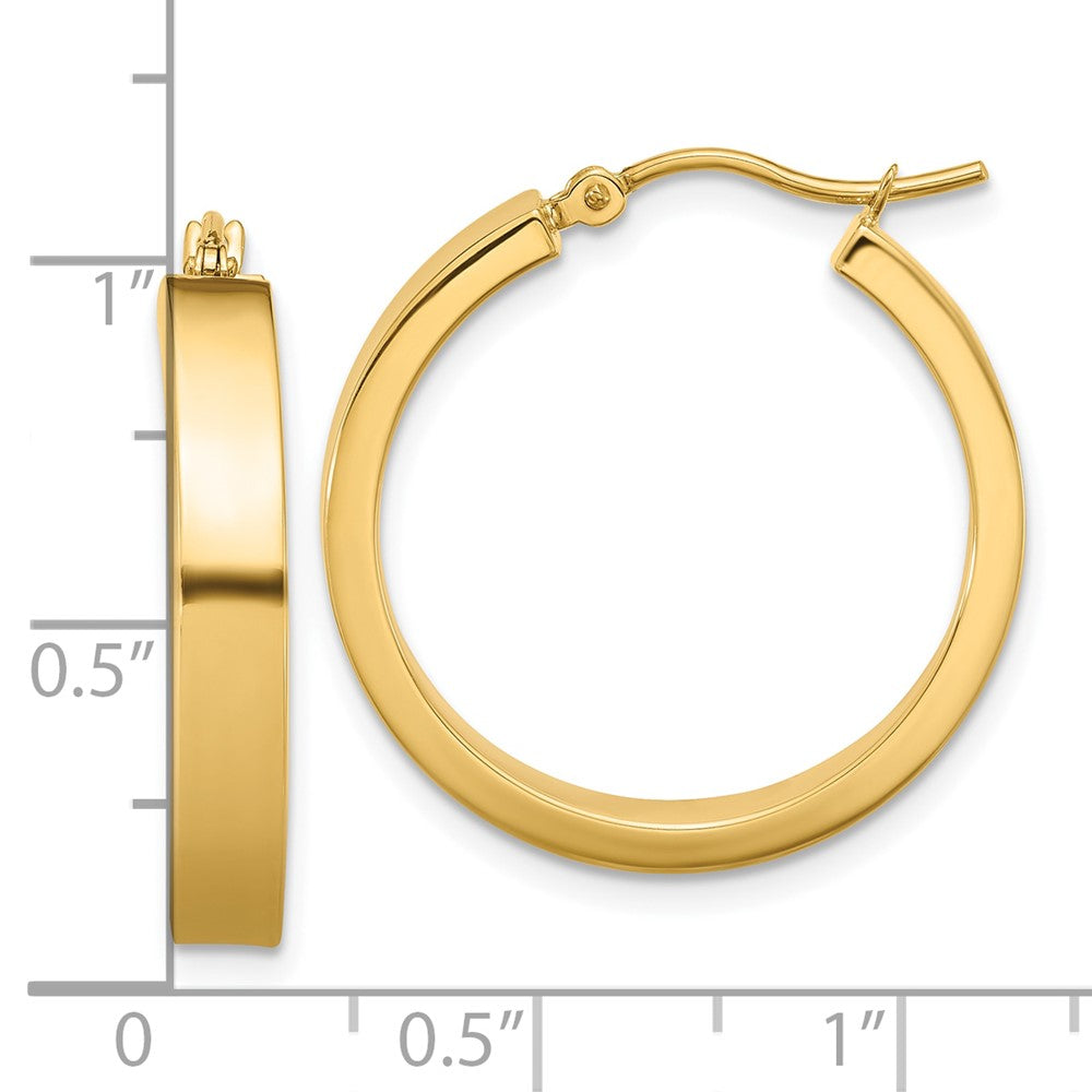 14K Yellow Gold Polished Hoop Earring