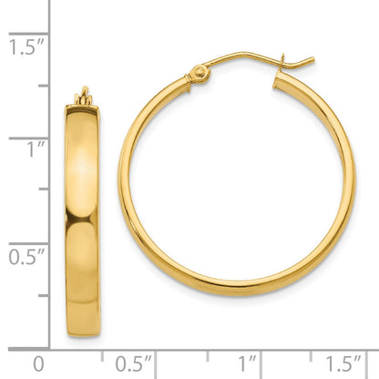 14K Yellow Gold Polished Hoop Earring