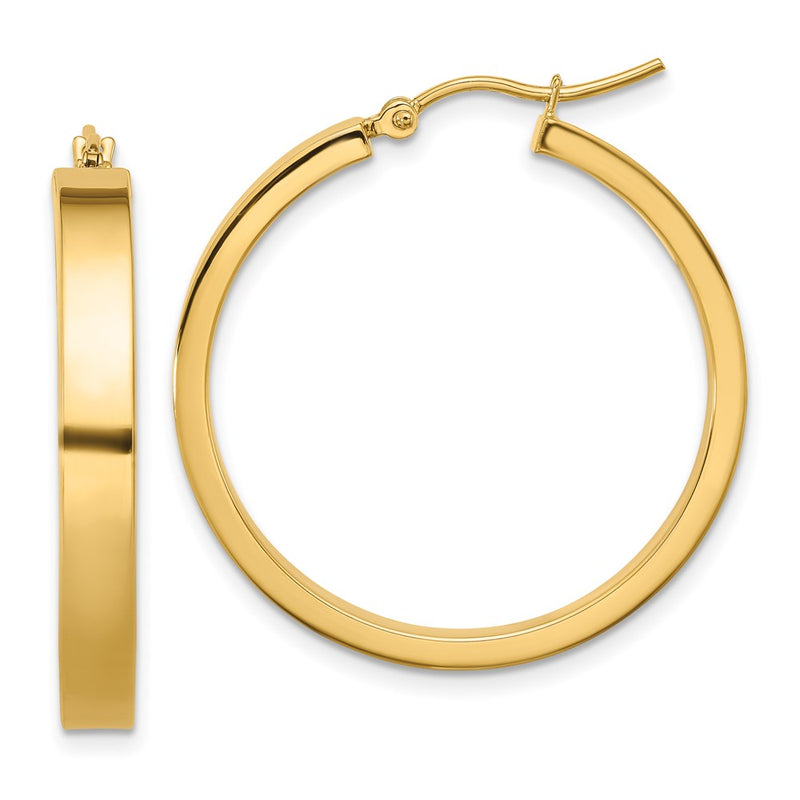 14K Yellow Gold Polished Hoop Earring
