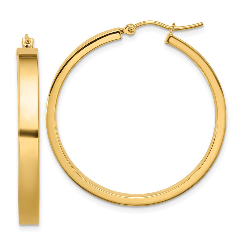 14K Yellow Gold Polished Hoop Earring