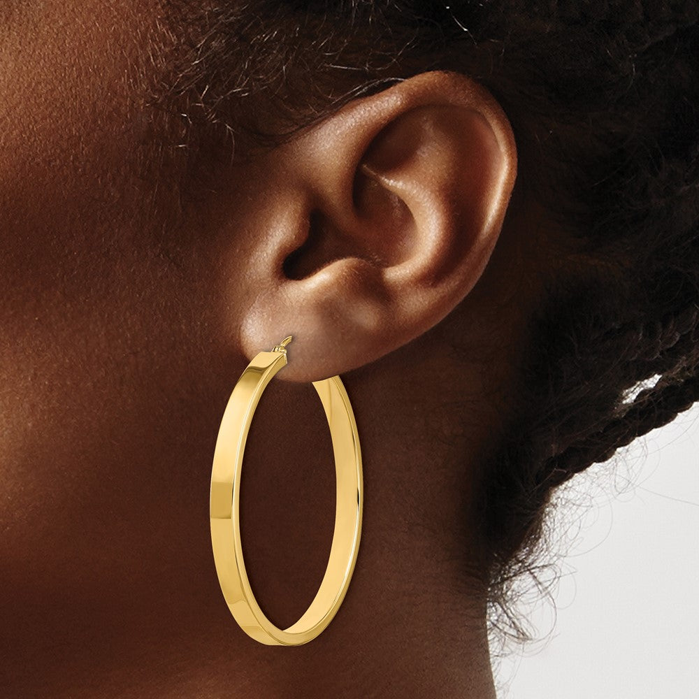 14K Yellow Gold Polished Hoop Earring