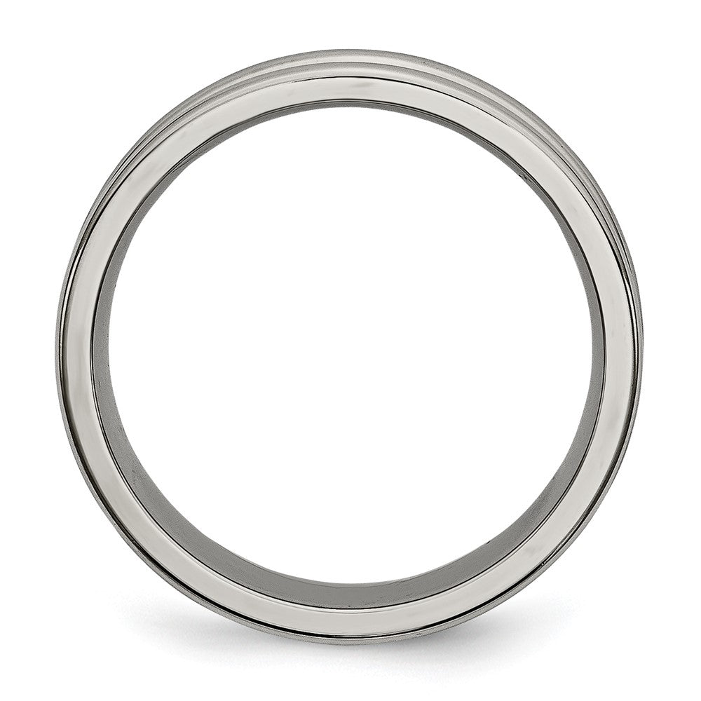 Titanium Grooved And Beaded 6mm Polished Band