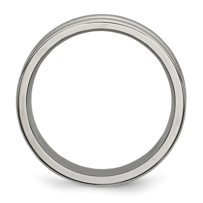 Titanium Grooved And Beaded 6mm Polished Band