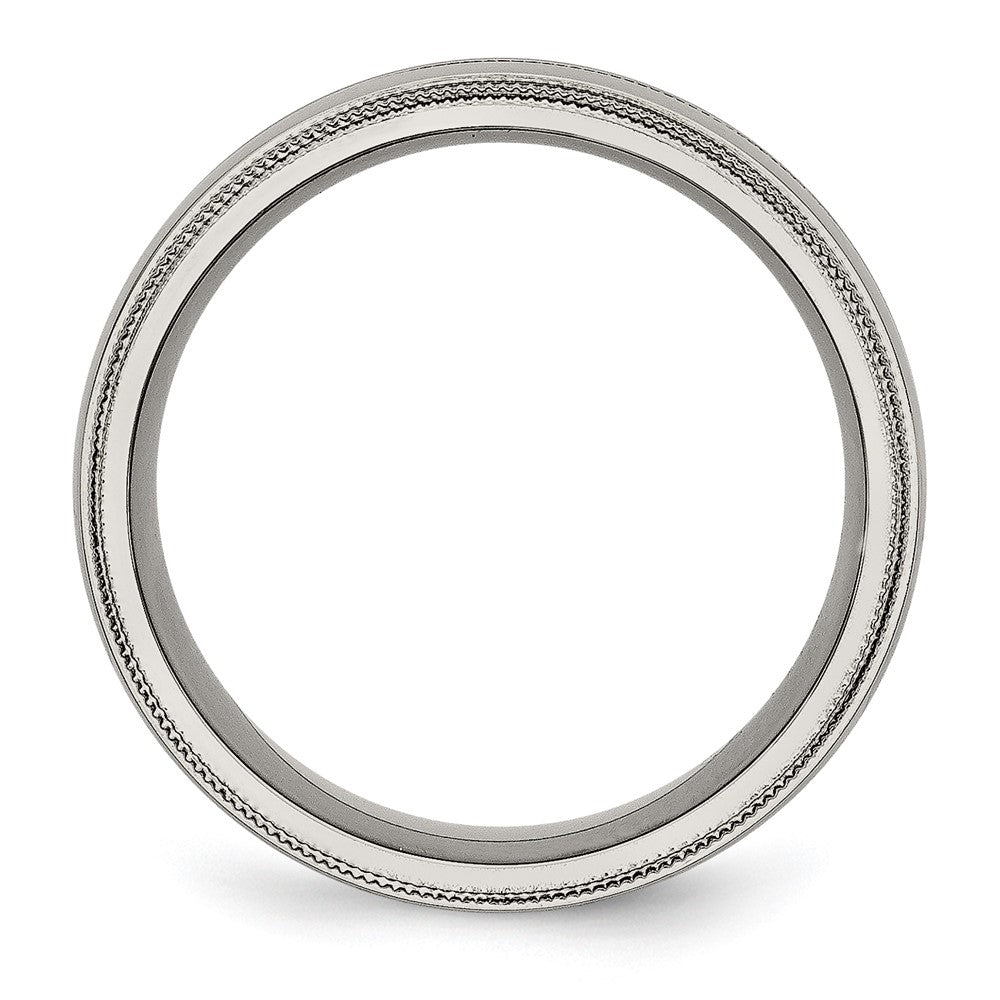 Titanium Grooved And Beaded Edge 8mm Polished Band