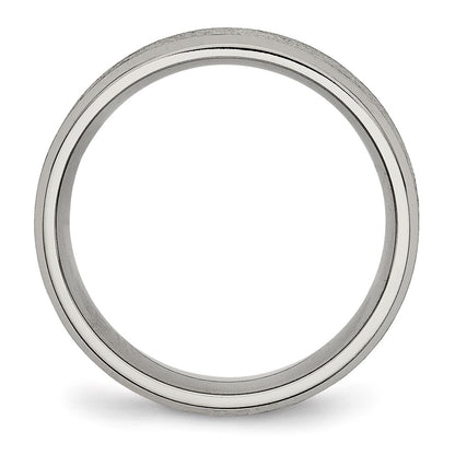 Titanium Beveled Edge 8mm Satin And Brushed Band
