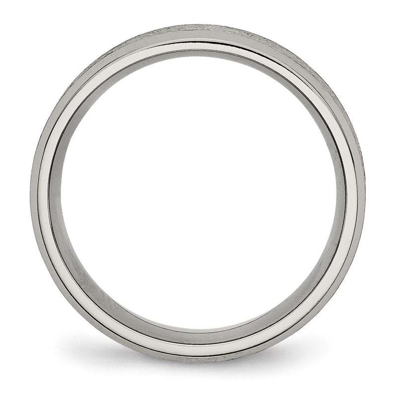 Titanium Beveled Edge 8mm Satin And Brushed Band