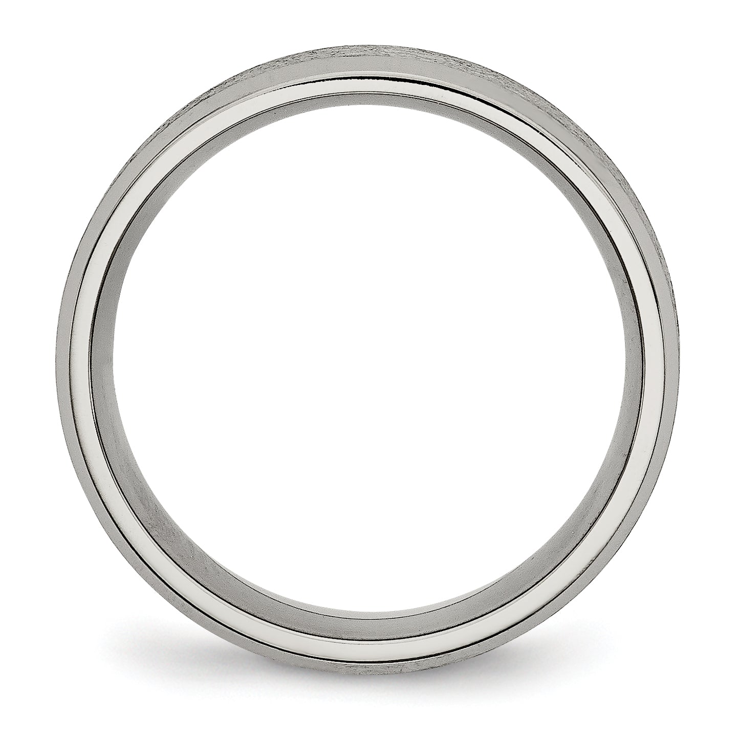Titanium Beveled Edge 8mm Satin And Brushed Band