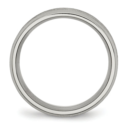 Titanium Beveled Edge 8mm Satin And Brushed Band