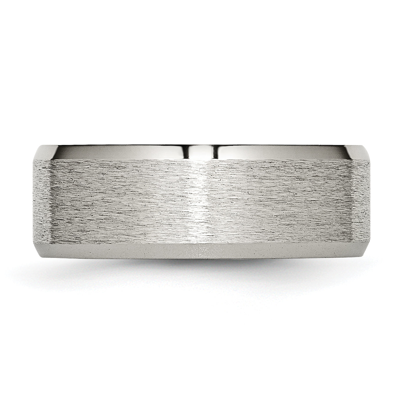 Titanium Beveled Edge 8mm Satin And Brushed Band