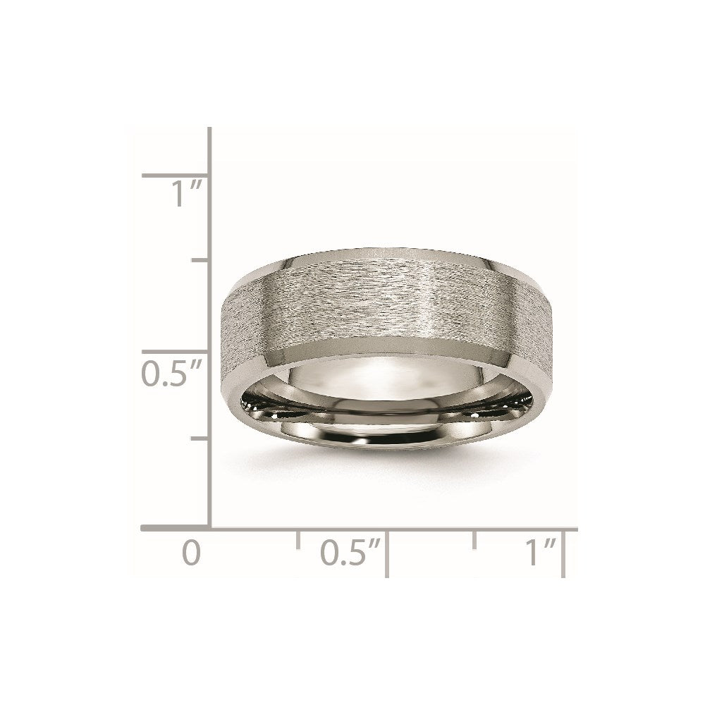 Titanium Beveled Edge 8mm Satin And Brushed Band