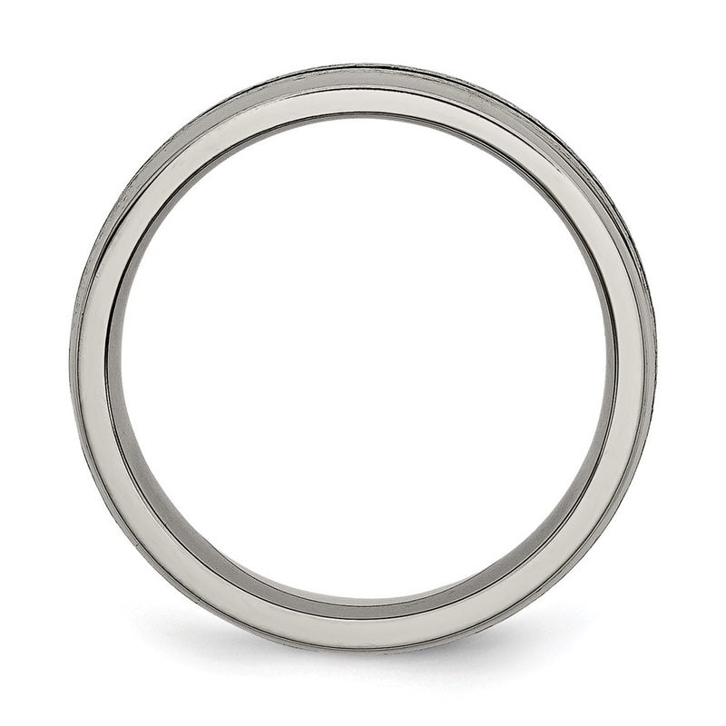 Titanium Black Enamel 6mm Satin And Polished Band