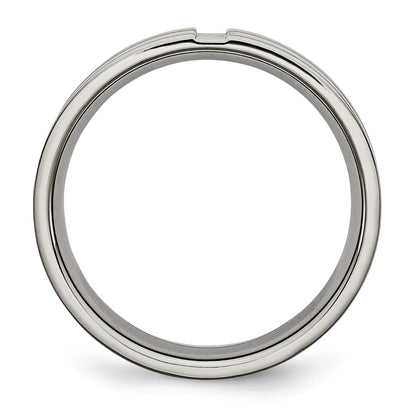 Titanium Polished 6mm Grooved Band
