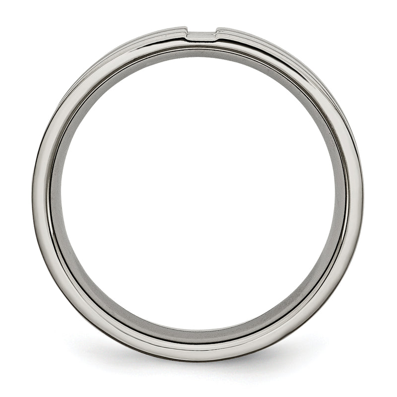 Titanium Polished 6mm Grooved Band