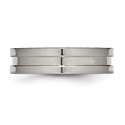 Titanium Polished 6mm Grooved Band