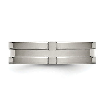 Titanium Polished 6mm Grooved Band