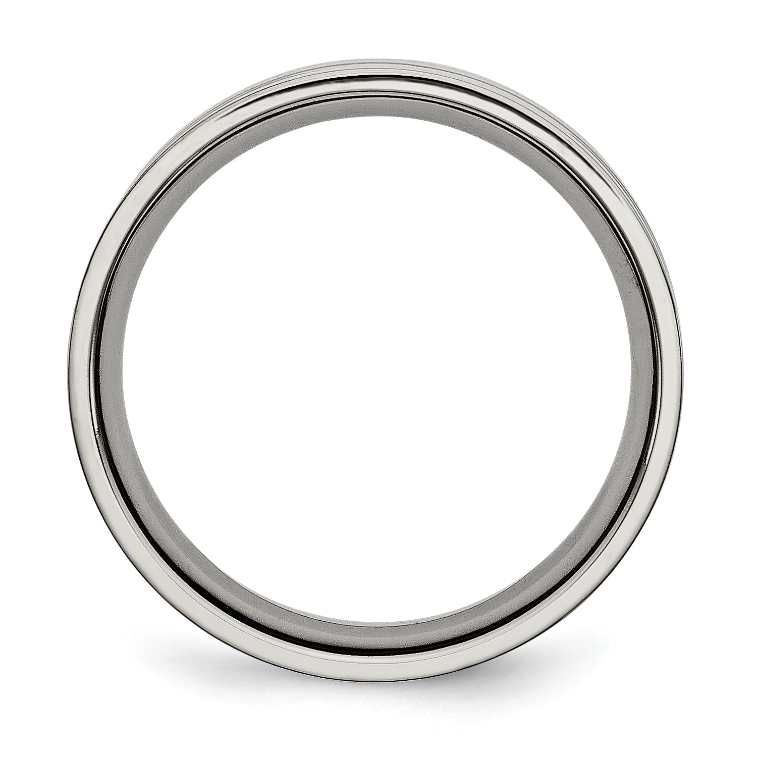 Titanium Polished 6mm Grooved Band (Size 6 Only)