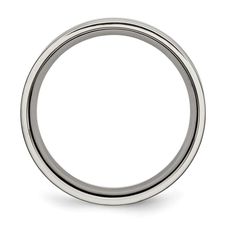 Titanium Polished 6mm Grooved Band (Size 6 Only)