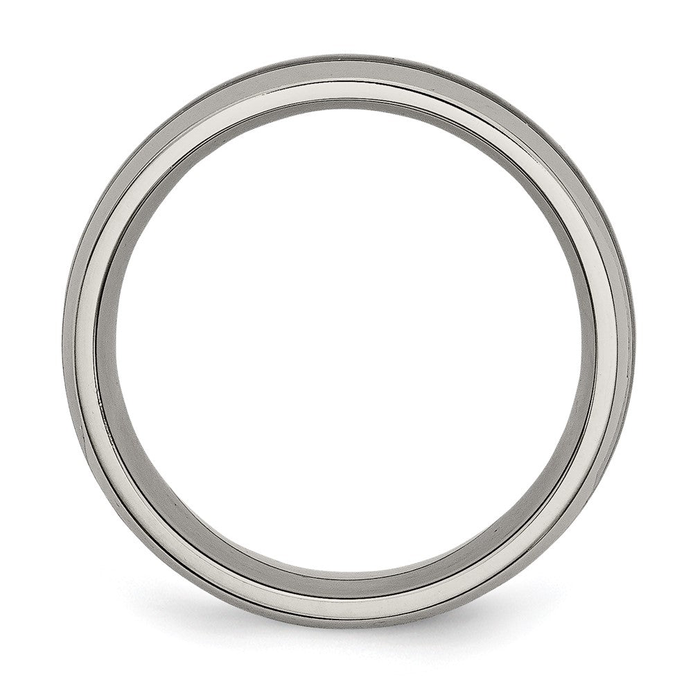 Titanium Polished Black Carbon Fiber Inlay 8mm Band