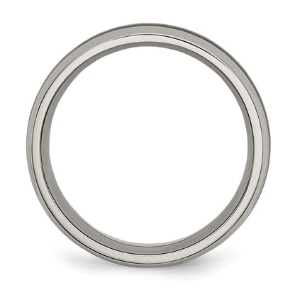 Titanium Polished Black Carbon Fiber Inlay 8mm Band