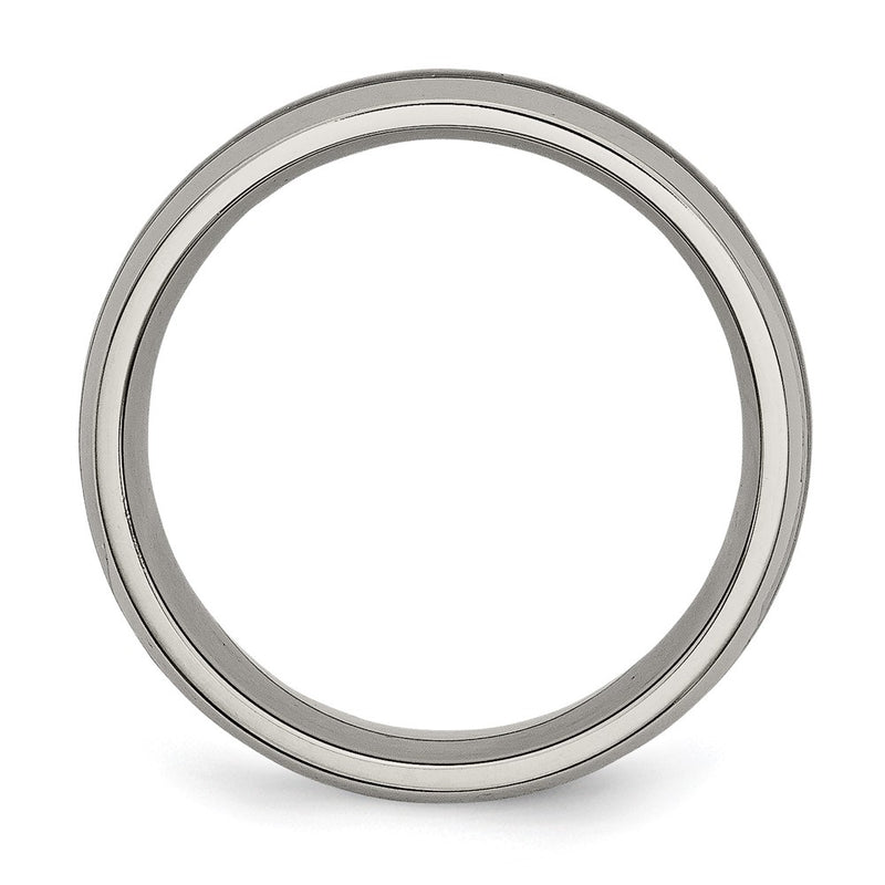 Titanium Polished Black Carbon Fiber Inlay 8mm Band