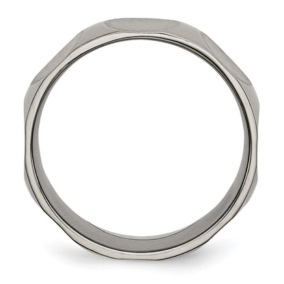 Titanium Faceted 8mm Satin Band