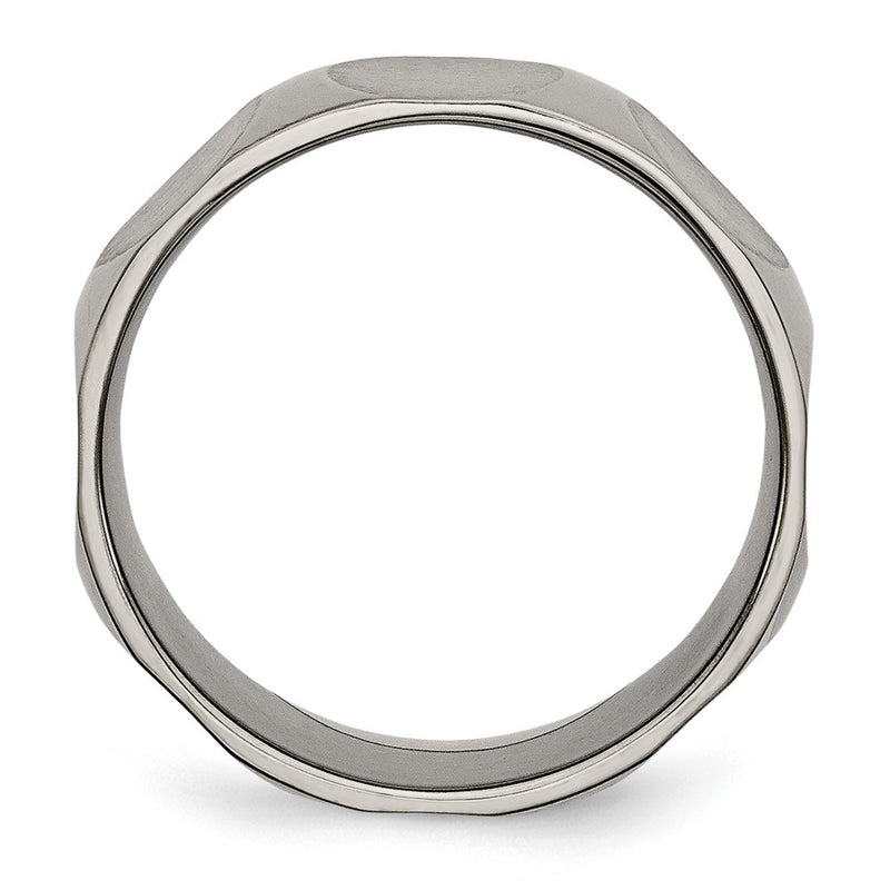 Titanium Faceted 8mm Satin Band