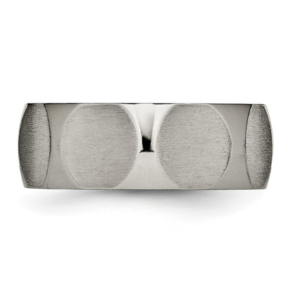 Titanium Faceted 8mm Satin Band
