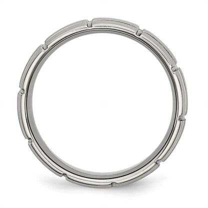 Titanium Brushed Center 8mm Grooved Band
