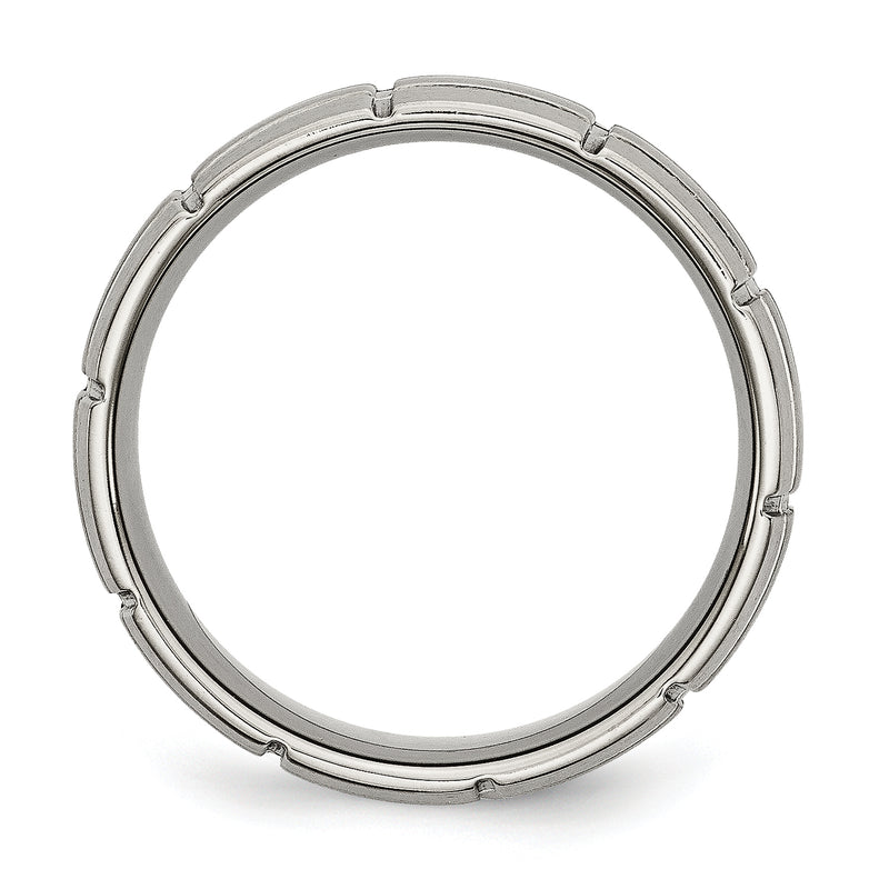 Titanium Brushed Center 8mm Grooved Band