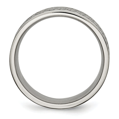 Titanium Polished 8mm Weave Design Band