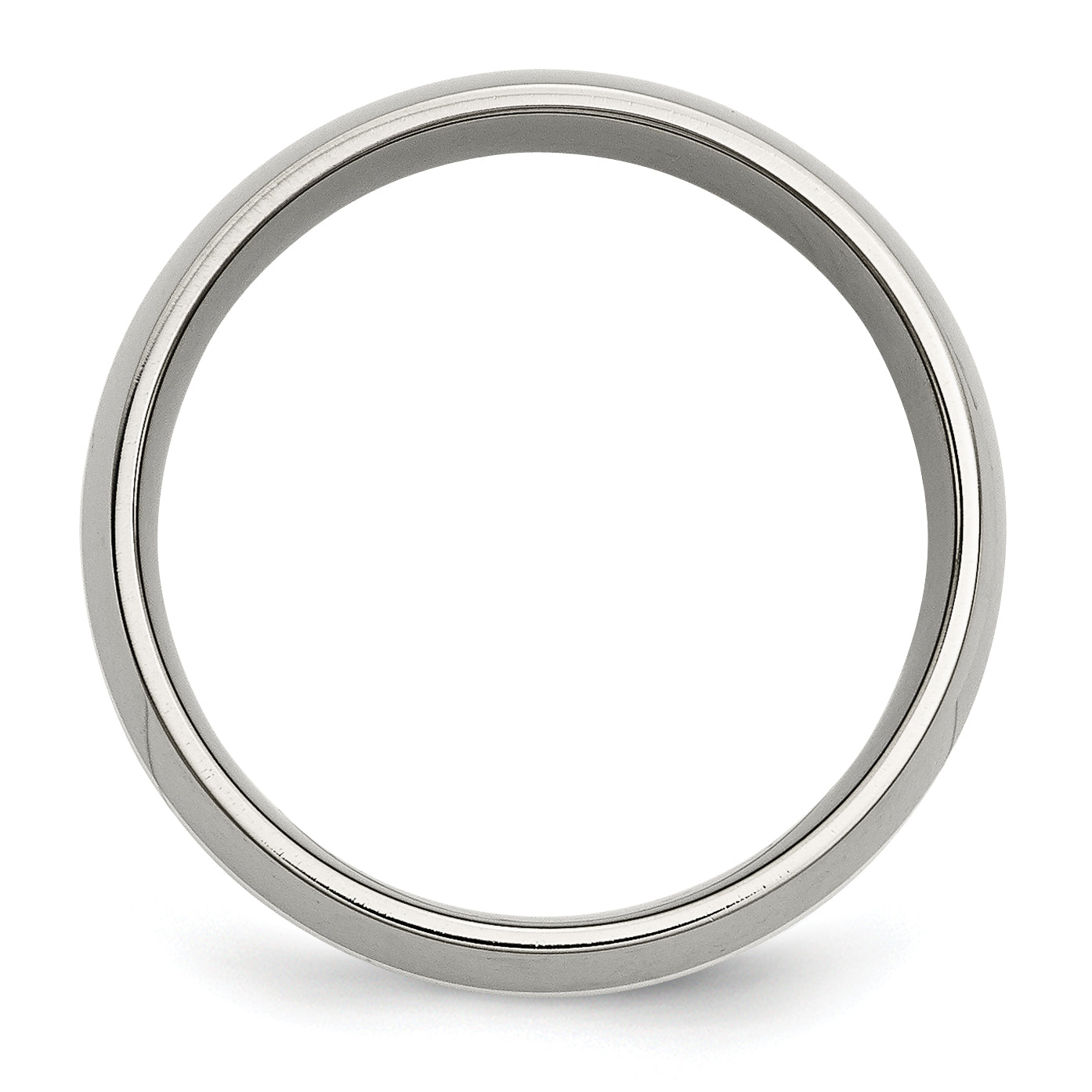 Titanium/Silver Two Tone Titanium Sterling Silver Inlay 8mm Polished Band