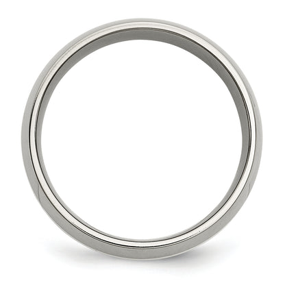 Titanium/Silver Two Tone Titanium Sterling Silver Inlay 8mm Polished Band