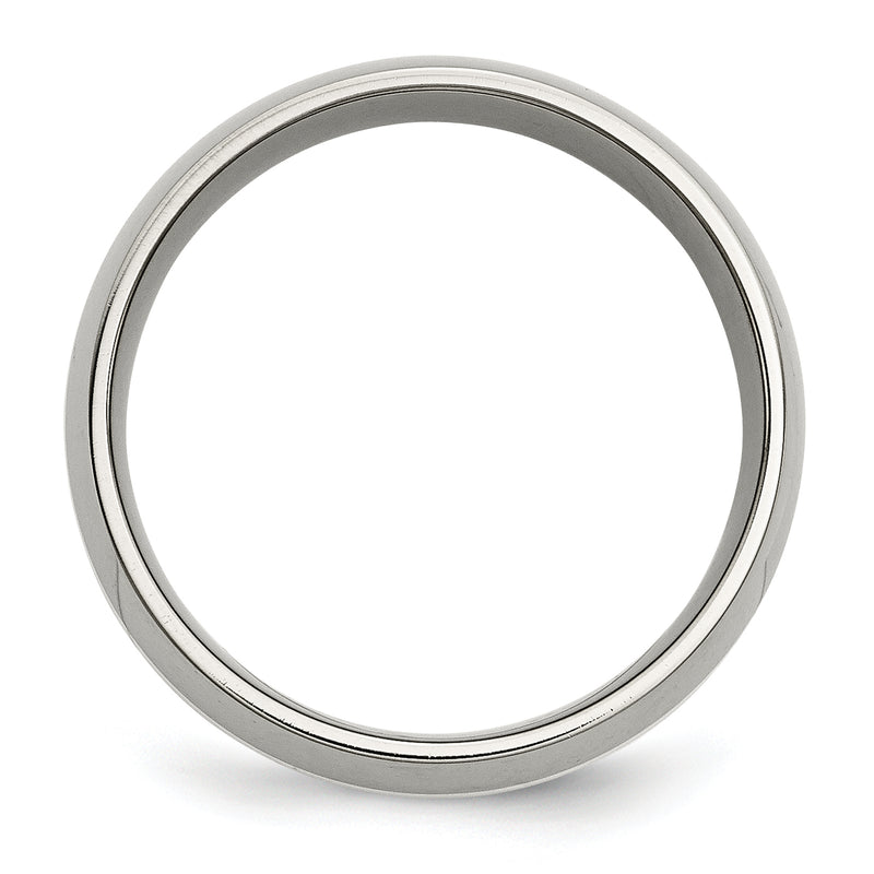 Titanium/Silver Two Tone Titanium Sterling Silver Inlay 8mm Polished Band
