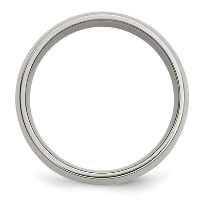 Titanium/14K Two Tone Titanium Polished 14K Yellow Inlay 8mm Band (Size 7 Only)