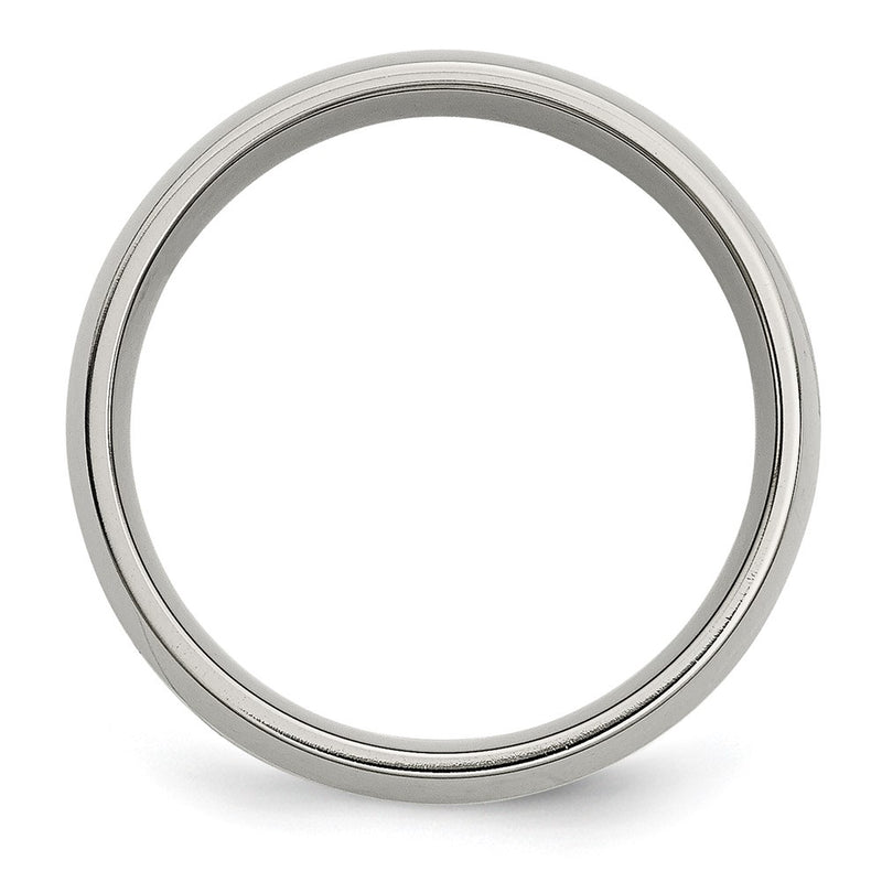Titanium/14K Two Tone Titanium Polished 14K Yellow Inlay 8mm Band (Size 7 Only)