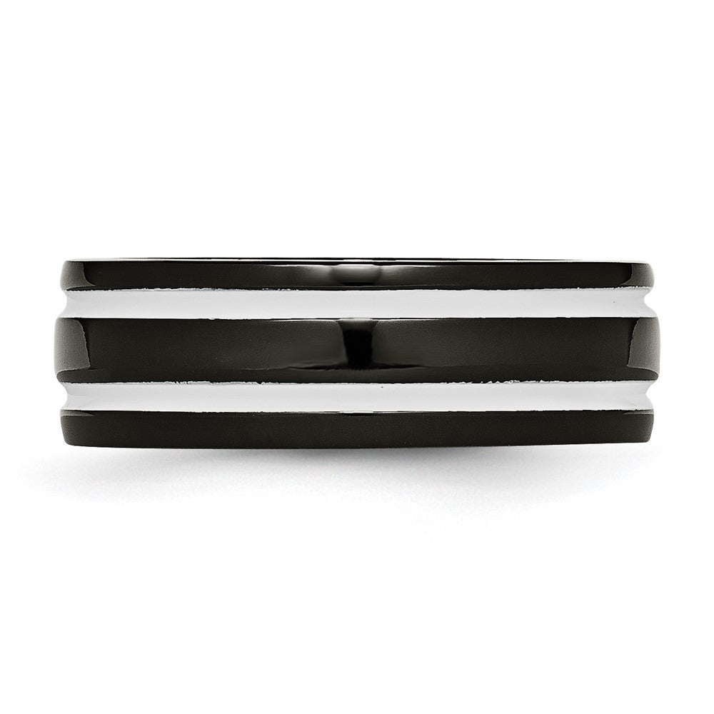 Titanium 8mm Black Ip Plated Polished Band
