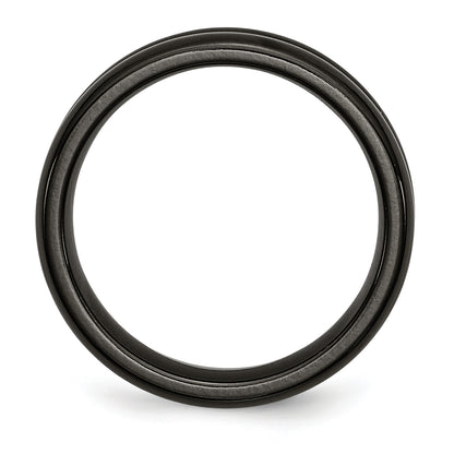 Titanium Black Ti Domed 6mm Polished Band