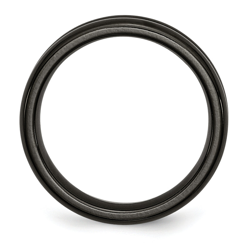 Titanium Black Ti Domed 6mm Polished Band
