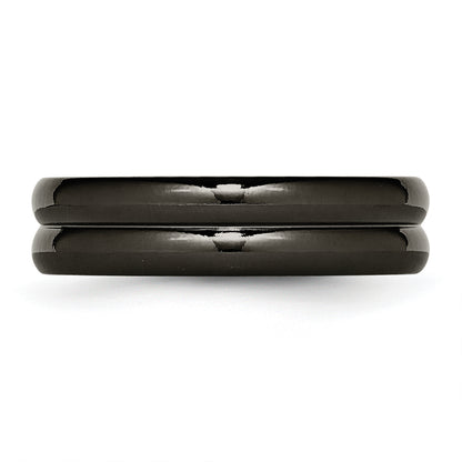 Titanium Black Ti Domed 6mm Polished Band