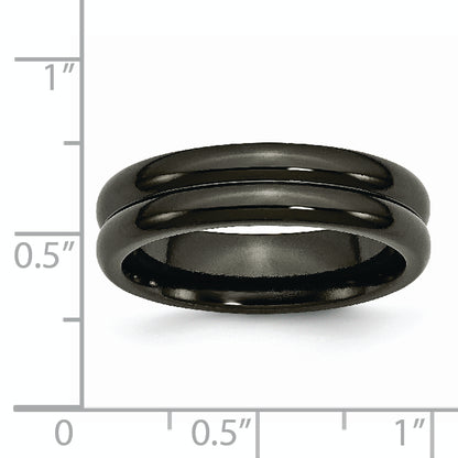 Titanium Black Ti Domed 6mm Polished Band