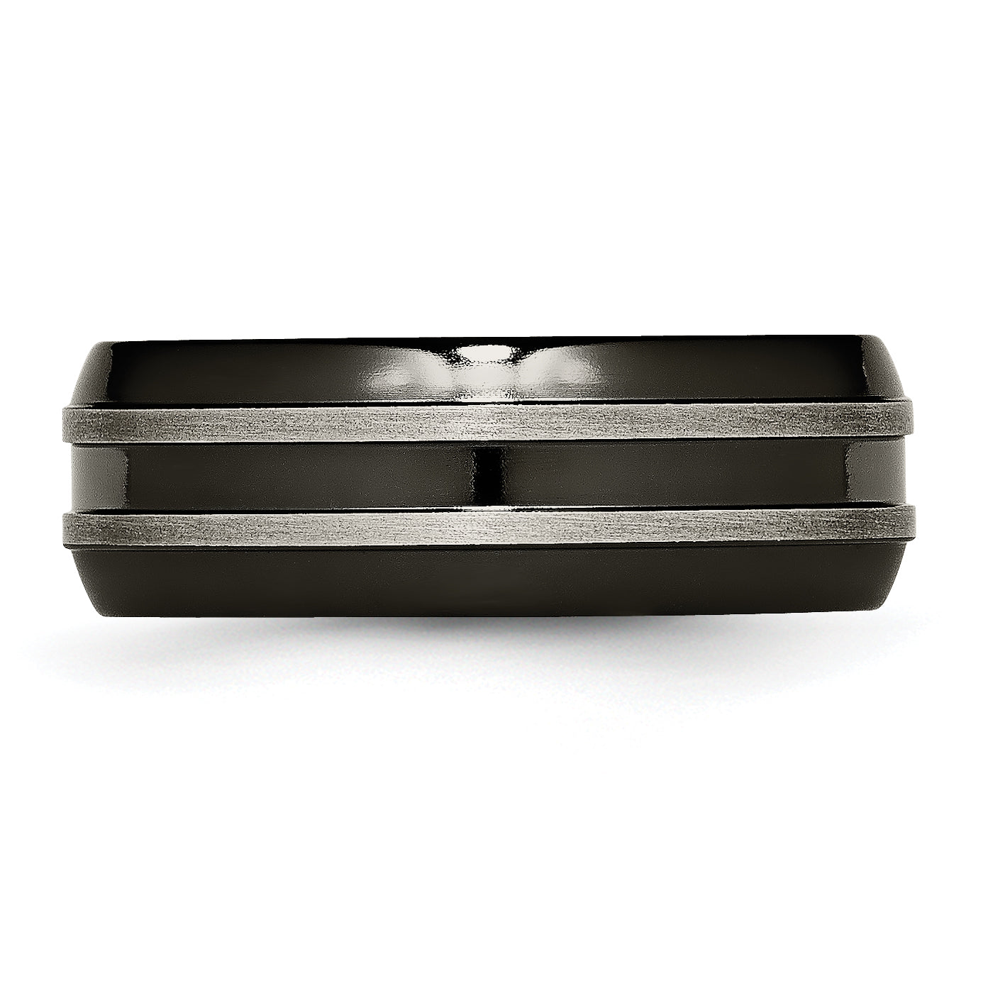 Titanium Grey & Black Ti Brushed And Polished 8mm Band