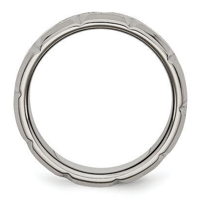 Titanium Beveled Edge Notched 8mm Brushed Band